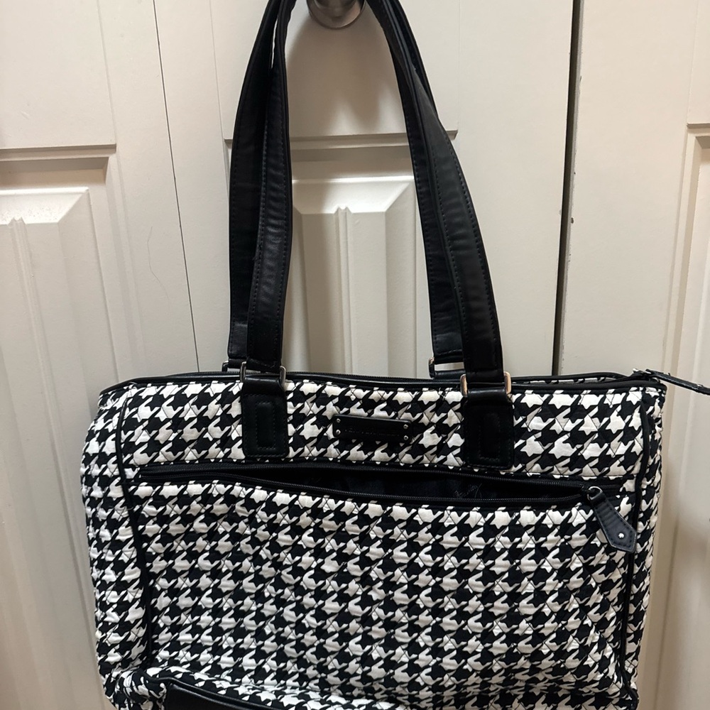Vera Bradley Black and White Houndstooth Laptop Bag